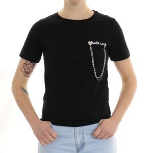 T-SHIRT CON APPLICAZIONI GAELLE NERO